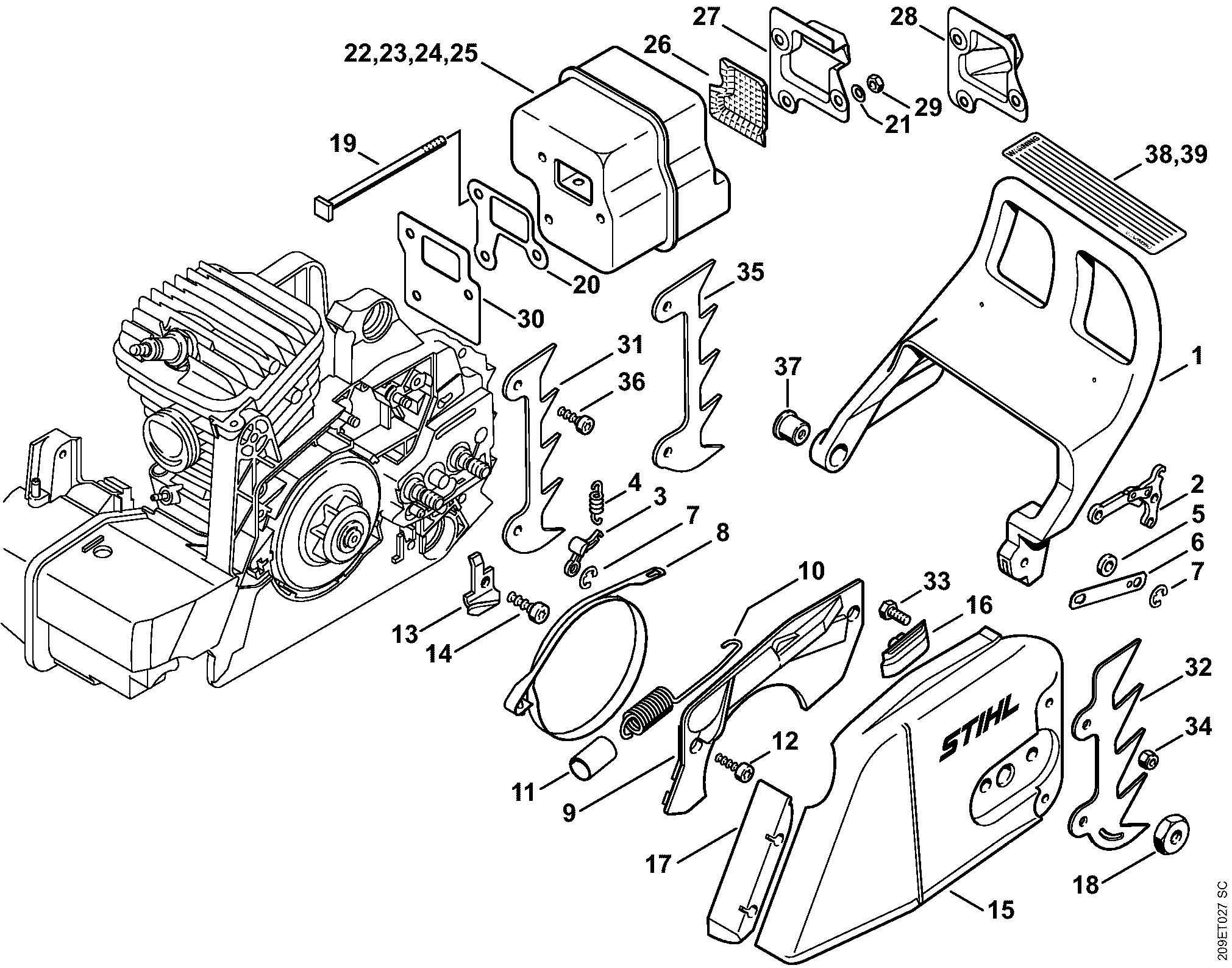 さっちゃんページ Захист кришки ланцюгової зірочки Stihl для MS 260, MS 290, MS 440